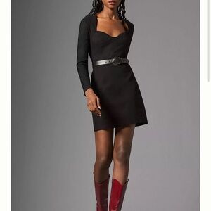 Anthropology Long-Sleeve Sweetheart Mini Dress